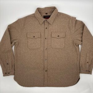 Schott NYC Shacket Shirt Mens 3XL Tan Wool Overshirt 7810 Durable Outdoorsy